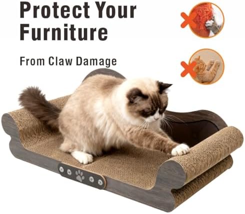 Extra Large Cat Scratcher Bed, Sofa Shaped Cardboard Couch