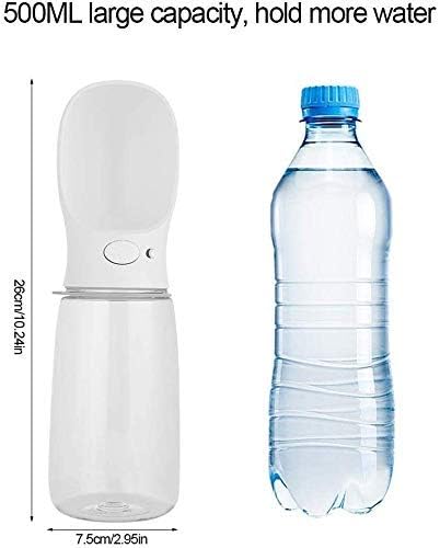 500ML White Portable Puppy Dog Cat Pet Water Cup Drinking Bottle Feeder Travel Outdoor Walking Dispenser