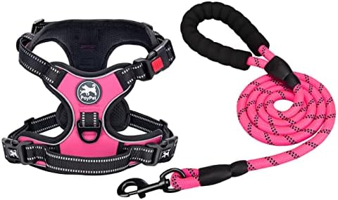 PoyPet Dog Harness and Leash Set, No Pull Vest with Front Clip and Handle