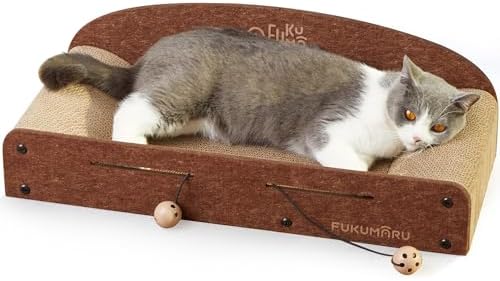 FUKUMARU Large Cat Scratcher Bed, 26 Inch Cat Scratching Bed Sofa Indoor