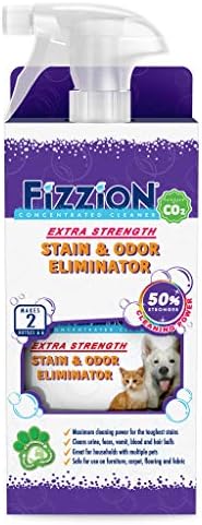 Fizzion Extra Strength Pet Stain and Odor Remover 23 Ounce Empty Spray Bottle with 2 Refills