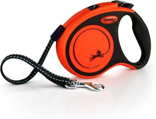 FLEXI® Xtreme Tape Retractable Dog Leash, Small, 16 ft - Orange/Black