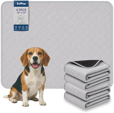 Washable Pee Pads for Dogs, 18x24 Light Grey 2 Pack