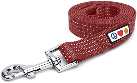 Pawtitas Marsala Brown Dog Leash 6 ft XS/S Reflective Durable Lightweight Dog Lead for Small Dogs and Puppies