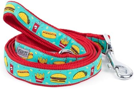 THE WORTHY DOG Fun Patterns Stylish Dog Leash, 5ft Length, Food Fest