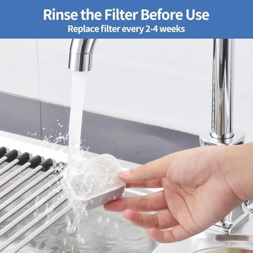 20 Pack Ceramic Cat Water Fountain Replacement Filters - 16 Pet Fountain and 4 Foam Filters for Tritone/Fiumi Ceramic Pet Lotus Drinking Fountain