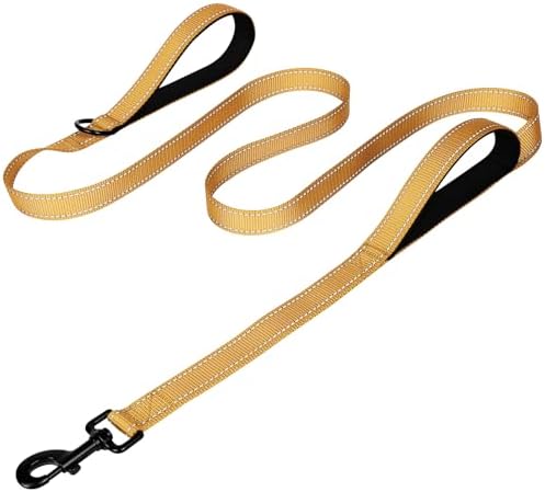 Joytale Dog Leash for Large Dogs that Pull, Double Handle, 4FT, Khaki