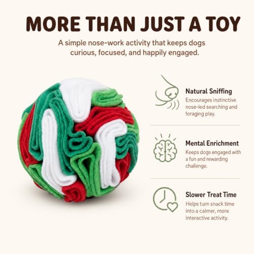 Multi-Color Snuffle Ball for Dogs, Nature-Themed Camouflage Slow Feeder Toy, Dirt-Hiding Design for Indoor/Outdoor Mental Enrichment, Puzzle Game for All Breed Sizes,Machine Washable