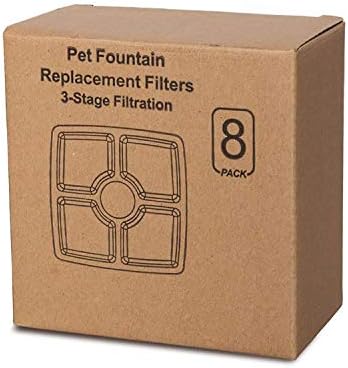 Cat Water Fountain Filters, 8 Packs Filter for Automatic Cat Water Filter, Carbon Replacement Filter for 84oz/2.5L Pet Water Fountain, Dog Water Dispensers