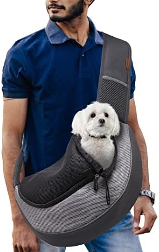 FDJASGY Pet Sling Carrier for Small Dogs Cats,Breathable Mesh Travelling Hand Free Puppy Backpack with Pouch and Adjustable Strap Carrier