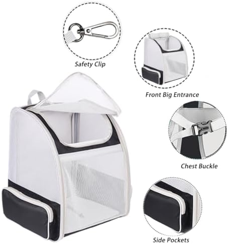 Backpack to Carry Cat and Small Puppy up to 16 Pounds, Breathable Pet Carrier to Transport Kitten Rabbit to Vet Visit Bag, Airline Approved Collapsible Black