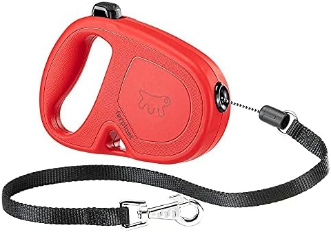 Extendable Leash for Medium Dogs Flippy ONE Cord S, Retractable Cord 4,5 m, max 12 kg, Red