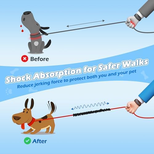 VavoPaw Bungee Dog Leash Extender, Retractable for Large Dogs, 2 Pack