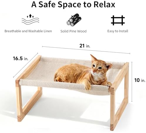 FUKUMARU Large Cat Hammock, Raised Dog Bed for Indoor and Outdoor, Washable