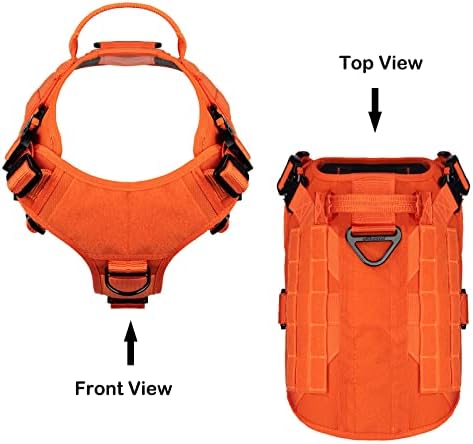 ICEFANG Tactical Dog Harness for X-Large Dogs,Full Metal Buckles Dog Vest