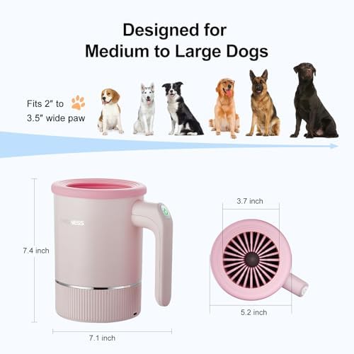DOGNESS Automatic Dog Paw Cleaner Cup Paw Washer for Medium & Large Dogs