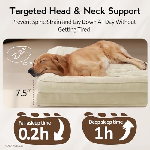 MEKIY Orthopedic Waterproof Dog Bed with Sides for Extra Large Sizes Dogs
