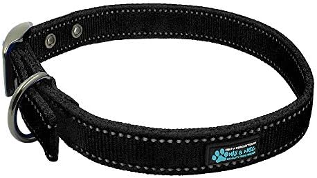 Max and Neo MAX Reflective Metal Buckle Dog Collar - We Donate a Collar to a Dog Rescue for Every Collar Sold (Medium, Black)