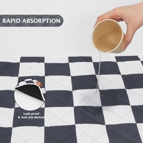 IEUUMLER Washable Pee Pads for Dogs, 2 Pack Non-Slip & Waterproof Pack Whelping Pad, Reusable Puppy Potty Training Pad with Fast Absorbent for Playpen EU007 (Grey&White, 36"X24"-2pcs)