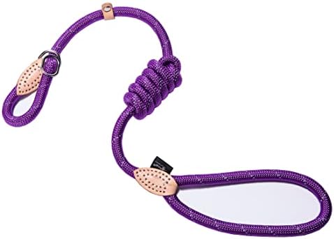 Puppy Pet Cat Dog Leash Collar Basic Accessories Reflective Retractable Dog Rope Pet Traction Belt 5FT(Medium 0.39IN, 24-66LB, Purple)