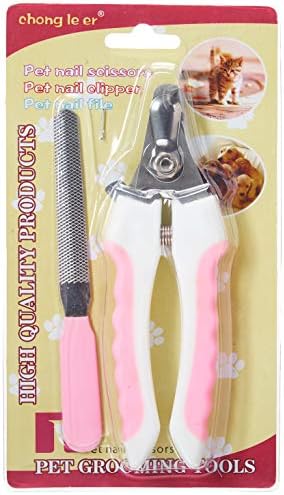 001 Professional Pet Nail Clipper, Trimmer & Clippers with Ergonomic Handles for Dogs &Cats (Large), Pink