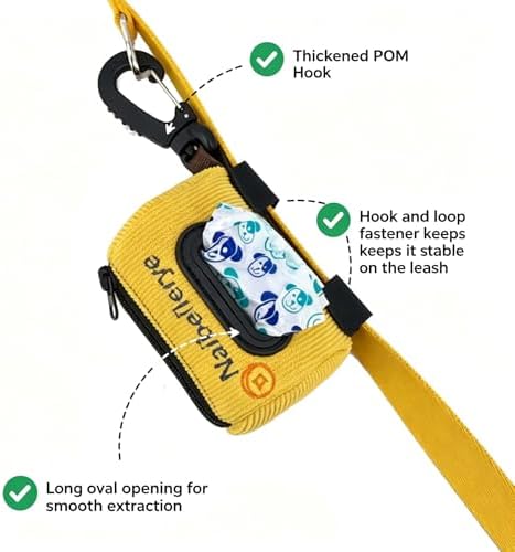 Dog Poop Bag Holder for Leashes doggie bag holder (Yellow)