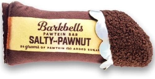 Haute Diggity Dog Barkbells Pawtein Bar Plush Dog Toy, Funny Parody Toys