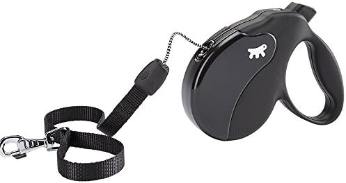 Ferplast Retractable Dog Lead Extendable Dog Leash Amigo Cord S, Retractable Cord, 5 m, max 15 kg, Black