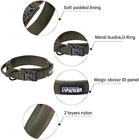 EXCELLENT ELITE SPANKER Tactical Nylon Dog Collar Military Metal Buckle