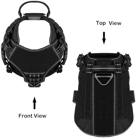 ICEFANG Tactical Dog Harness for Medium Dogs,Reflective No Pull Dog Vest