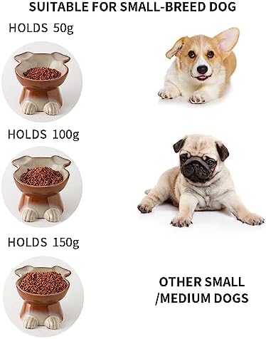 Nihow Dog Food & Water Bowls: Elevated Ceramic Bowls for Medium/Small Dog