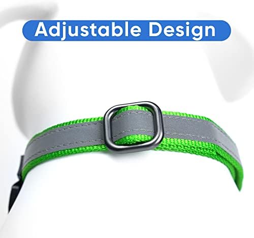 Pawtitas Customized Martingale Dog Collar Reflective Reflective Dog Collar Embroidered Personalized Name Phone Number Adjustable for Puppies Small Medium Large Size Dogs Medium Green