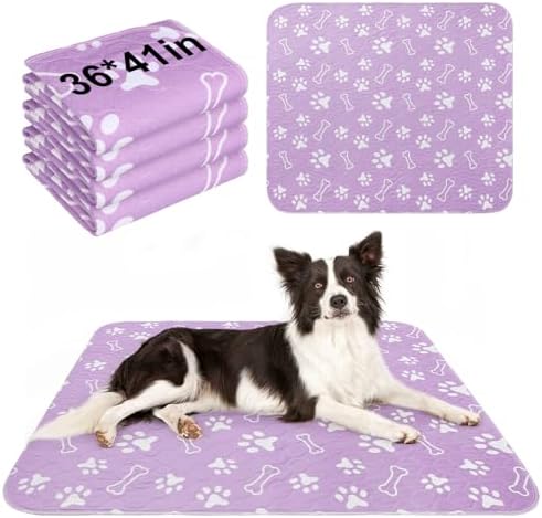 BEAUTYZOO 4 Pack Washable Pee Pads for Dogs,Reusable Puppy Pads 36x41