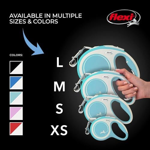 FLEXI® Comfort Tape Retractable Dog Leash, Large, 16 ft - Blue/Pastel