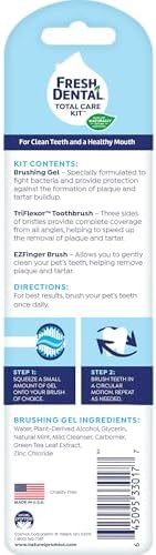 Naturel Promise Fresh Dental Toothbrush and Toothpaste Kit for Dogs, Teeth Cleaning Kit for Plaque & Tartar Removal, Contains Finger Toothbrush, Breath Freshener, Dog Dental Care