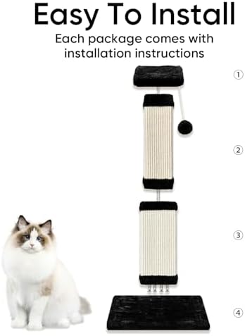 Cat Scratching Post for Indoor Cats, 32Inch Sisal Cat Scratcher