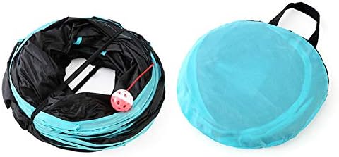 Cat Tunnels S-Way Crinkle Play Toys Collapsible Tube with Ball Maze Cat House Pet Interactive for Cat Puppy Kitten Rabbit 4-Way Tunnel