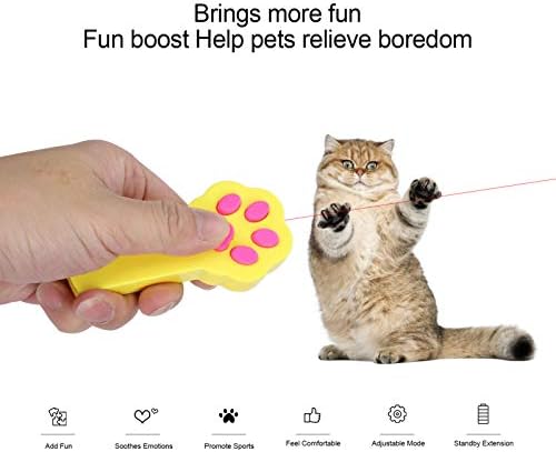 Cat Lasers Toy, 2 Pack Claw Shape Red Light Teaser with Blinking and Steady Modes, Interactive Chase Toy for Indoor Cats, Plastic and Silicone Design