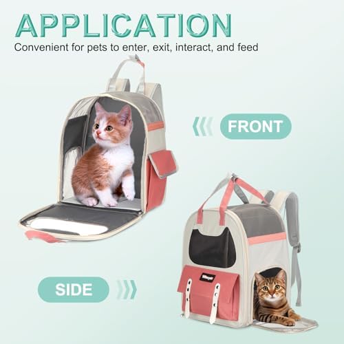 Cat Pet Backpack Carrier Pink 12"x8"x14" Travel Bag