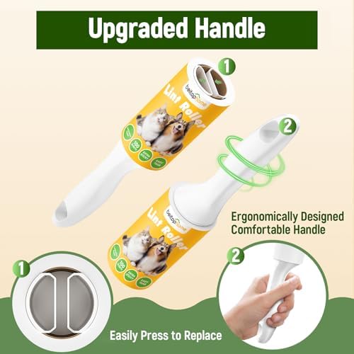 Extra Sticky Lint Roller for Pet Hair, 500 Sheets, 2 Handles
