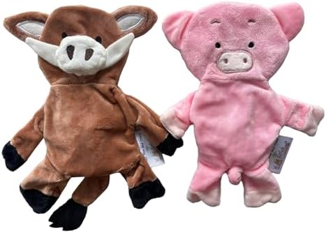 Pig and Boar Crinkle Squeaker Pet Toys Two Pack - for Dogs, Pigs, and Other Small Pets