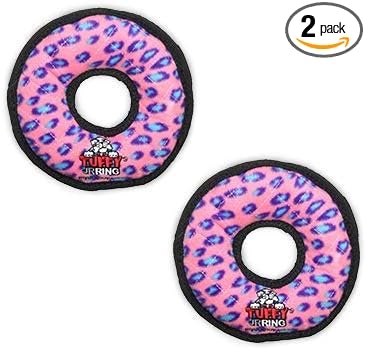 TUFFY® : 2 Pack Ring Dog Toy: Ultra Durable Plush Toy with Multiple Layers & Reinforced Seams, Washable and Floats, Original Construction