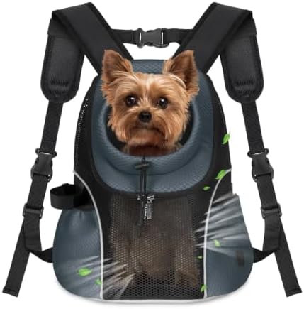 WOYYHO Pet Dog Carrier Backpack, Ventilated Mesh Small Dog Front Backpack