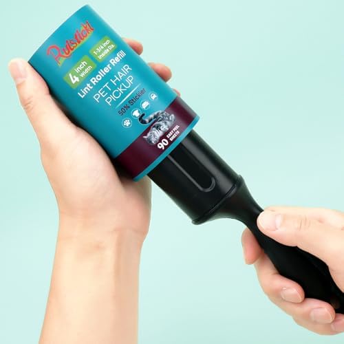 4 inch Lint Roller Refills Only for Scotch-Brite Pet Hair Pickup Extra Sticky Lint Roller 90 Sheets per Refill 6 Pack 540 Easy-Tear Adhesive Sheets Total (Inside Dia. 1 3/4 inch)