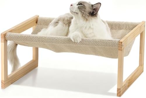 FUKUMARU Large Cat Hammock, Raised Dog Bed for Indoor and Outdoor, Washable