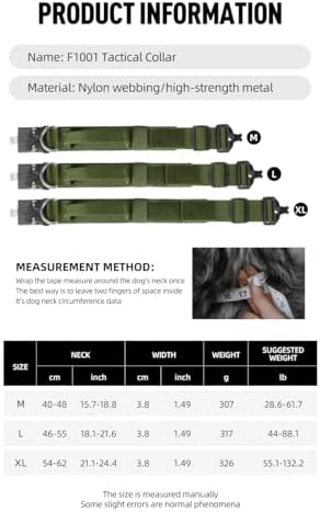 Tactical Dog Collar with Handle,Army Green L