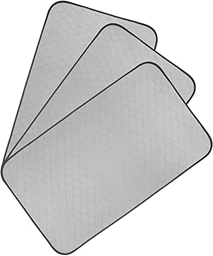 Pet Magasin Highly Absorbent Reusable Washable Pet Training Pads with Waterproof Bottom (Pack of 3) (Grey, 46x27 Inch)