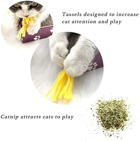 PEEKAB Cat Scratcher Cardboard Wide Scratching Board Reversible Corrugate Cat Scratch Pad with Box Catnip Included Large 3PCS