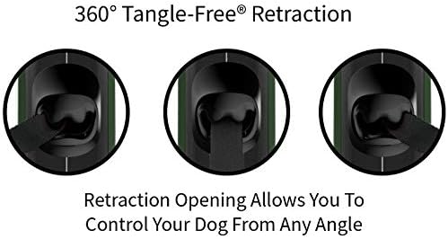 TUG Oval 360° Tangle-Free Retractable Dog Leash | Flashlight Included | Integrated Waste Bag Dispenser Pocket (Large, Green)