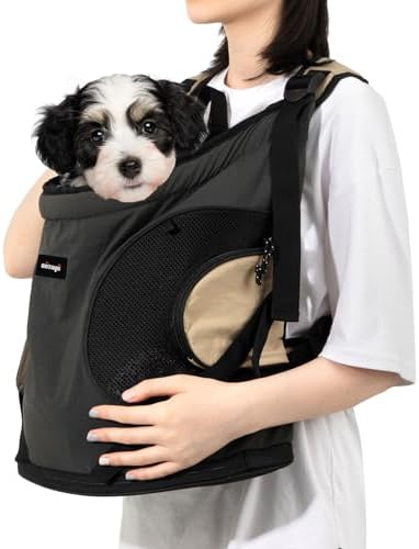 NATUYA Dog Front Carrier, Pet Carrier Front-Pack, Black Color